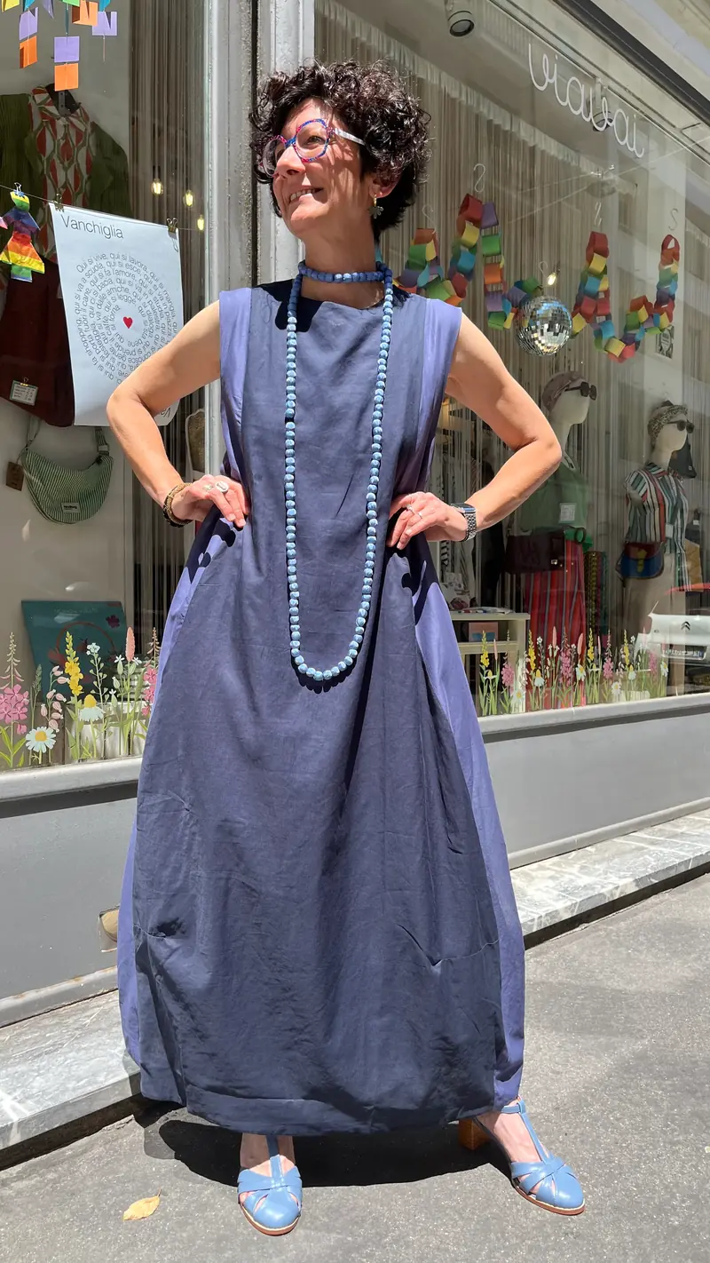 -50% Orimusi - Abito uovo Blu - M