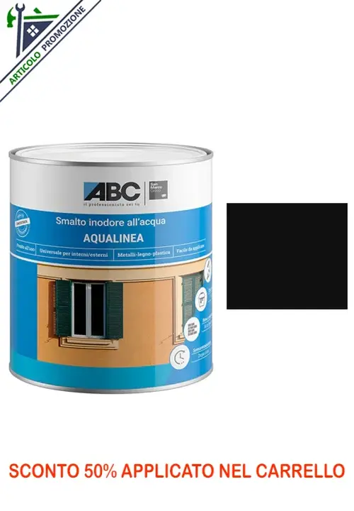ABC Aqualinea Smalto Lucido 0036 Nero 1 Lt