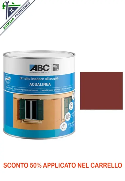 ABC Aqualinea Smalto Lucido 0038 Rosso Ossido 1 Lt