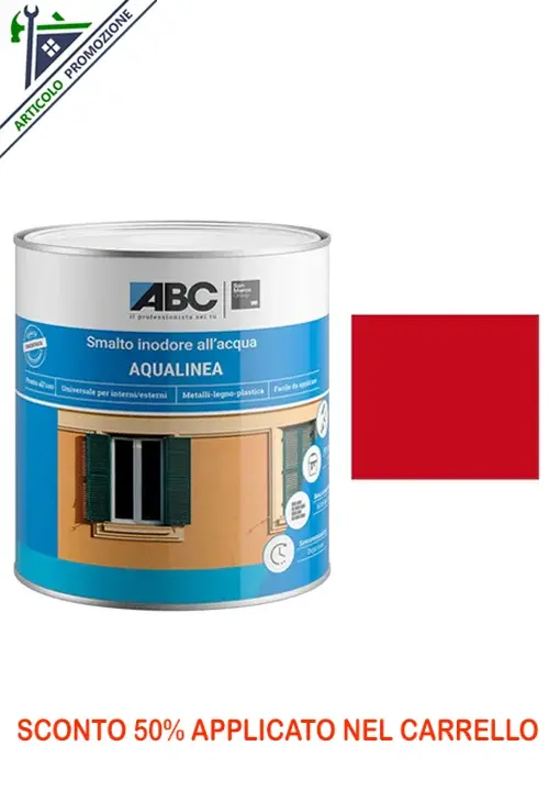 ABC Aqualinea Smalto Lucido 0043 Rosso Vivo 1 Lt