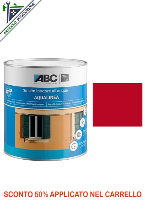 ABC Aqualinea Smalto Lucido 0044 Rosso Amaranto 1 Lt
