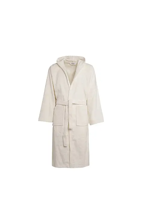 Accappatoio con Cappuccio Doccia Bagno soffice morbido assorbente resistente 100% cotone PANNA