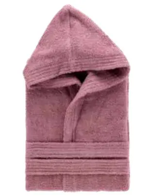 Accappatoio in spugna con cappuccio Malva S | Rohome
