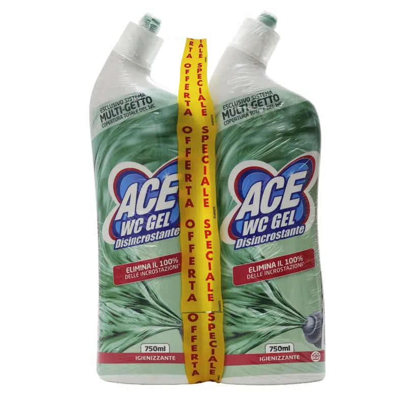 ACE WC GEL DISINCROSTANTE CON SISTEMA MULTIGETTO PACCO DOPPIO 2 PEZZI DA 750 ML