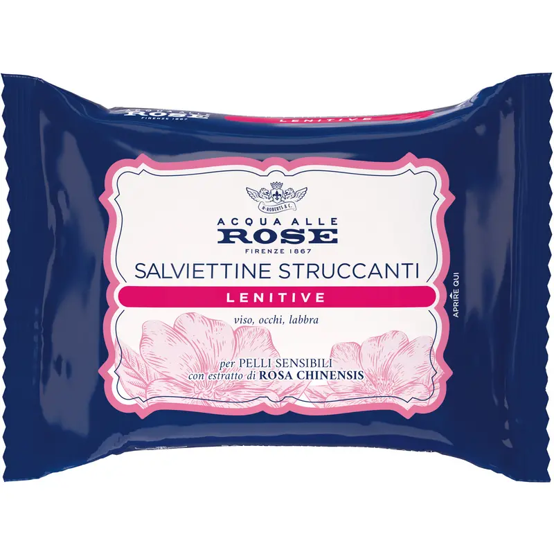 ACQUA ALLE ROSE 20 SALVIETTE STRUCCANTI LENITIVE PELLI SENSIBILI CON ESTRATTO DI ROSA DI CHINENSIS