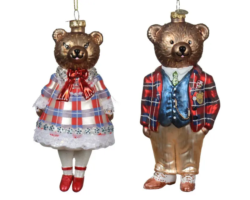 Addobbo natalizio in vetro a forma di orso fashion | rohome