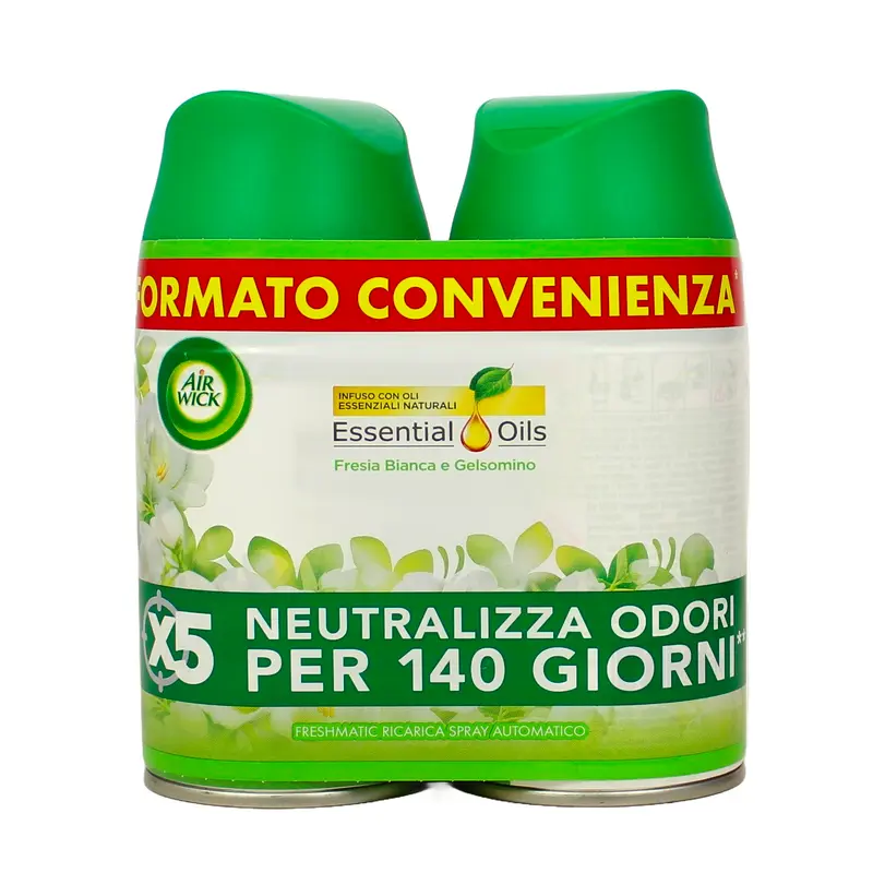 AIRWICK FRESHMATIC SPRAY AUTOMATICO RICARICA BIPACCO 2x250 ML FRESIA BIANCA E GELSOMINO