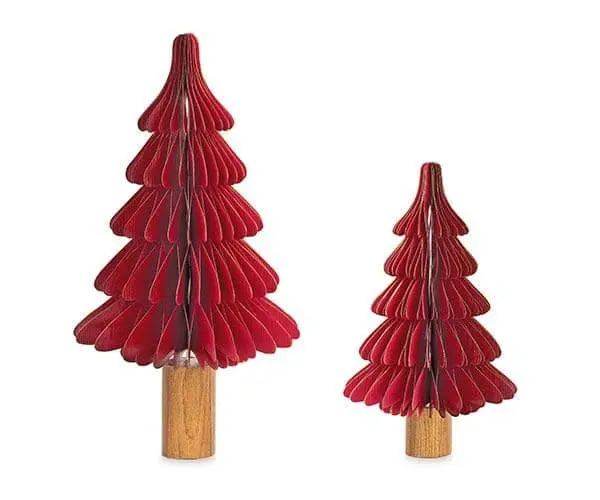 Albero di natale carta rosso con tronco grande | rohome