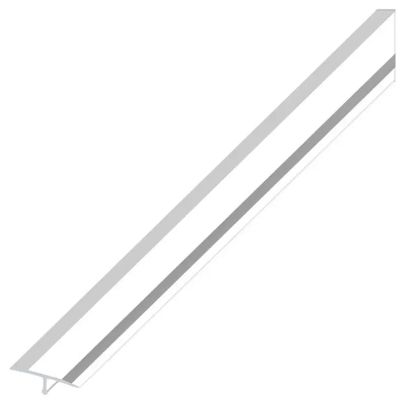 Alfer Profilo Di Copertura Giunti Alluminio Argento Cromato Mm. 14X2,5 Mt. - 5 Pz