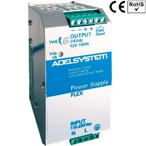 Alimentatore Adelsystem FLEX17024B - Bifase 230-400/500VAC Switching Industriale 170W DIN