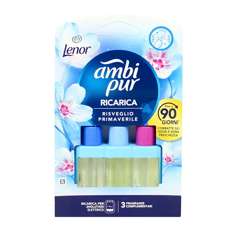 AMBIPUR 3 VOLUTION RICARICA RISVEGLIO PREIMAVERILE 3 FRAGRANZE COMPLEMENTARI 20 ML DURATA FINO A 90 GIORNI