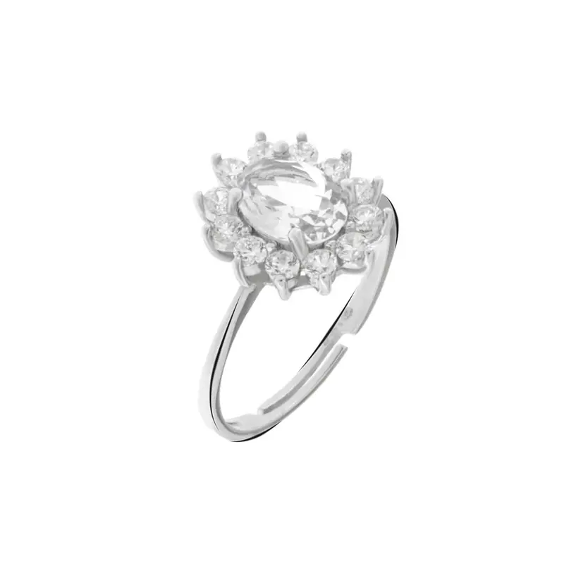 Anello in Argento solitario con zirconi | Rohome