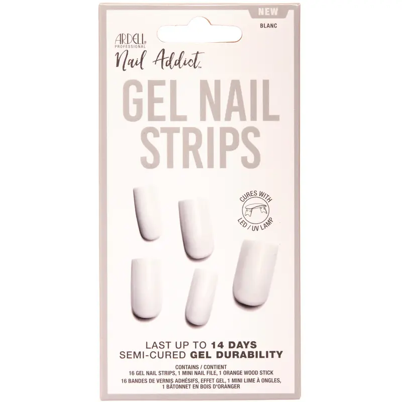 ARDELL GEL NAIL STRIPS SMALTO GEL ADESIVO APPLICAZIONE CON LAMPADA BLANC