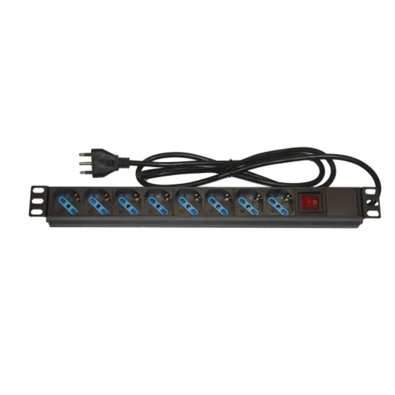 Armadio Rack Multipresa 8 Prese 19 Tripolari/Schuko Interrutore Italia