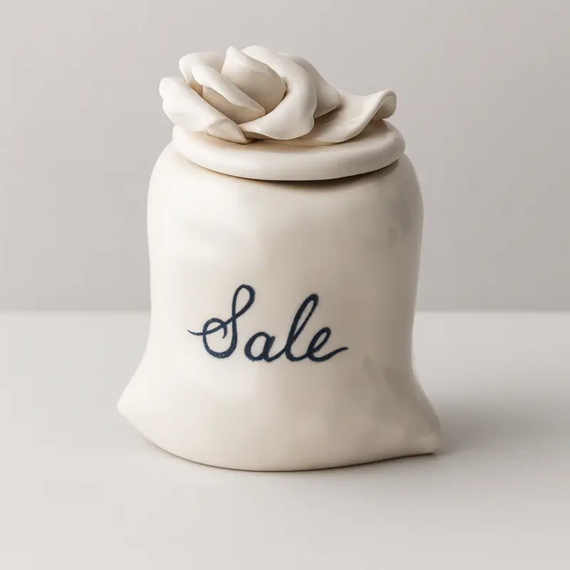 Arthesiana Barattolo Sale Ceramica Tappo Rosa 15x13 cm
