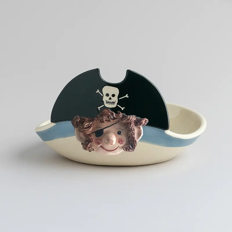Arthesiana Centro Tavola Porta Bon Bon Pirata Ceramica 27,5 cm