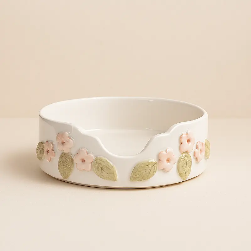Arthesiana Porta Piatti Ceramica Fiori Decoro Floreale Ø 25 cm