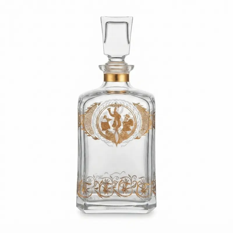 Atelier Sarti Bottiglia Whisky Vetro Decorato da Collezione 24x9 cm