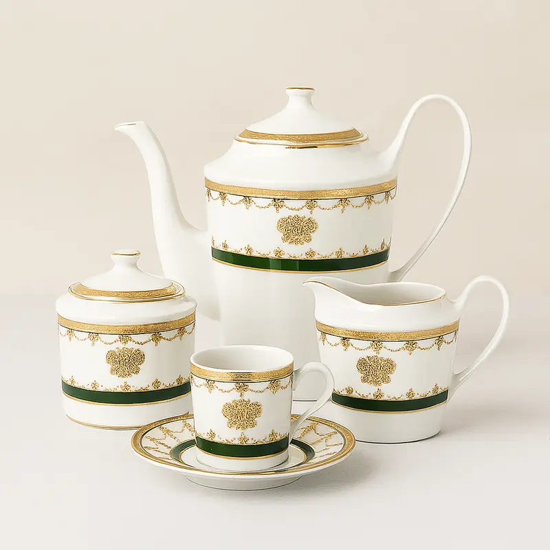 Atelier Sarti – Set 14 Tazzine Caffè Diplomat Oro in Porcellana