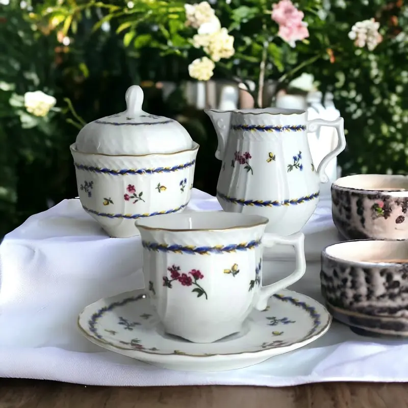 Atelier Sarti Set 14pz Tazzine Caffè Germogli Blu