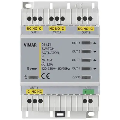 Attuatore Domotico VIMAR 01471 - 4 Uscite Relè 16A 230VAC By-me DIN