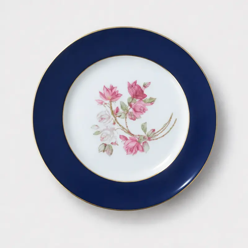 Aynsley - Piatto Blu Cobalto 21 cm Orchid Rose