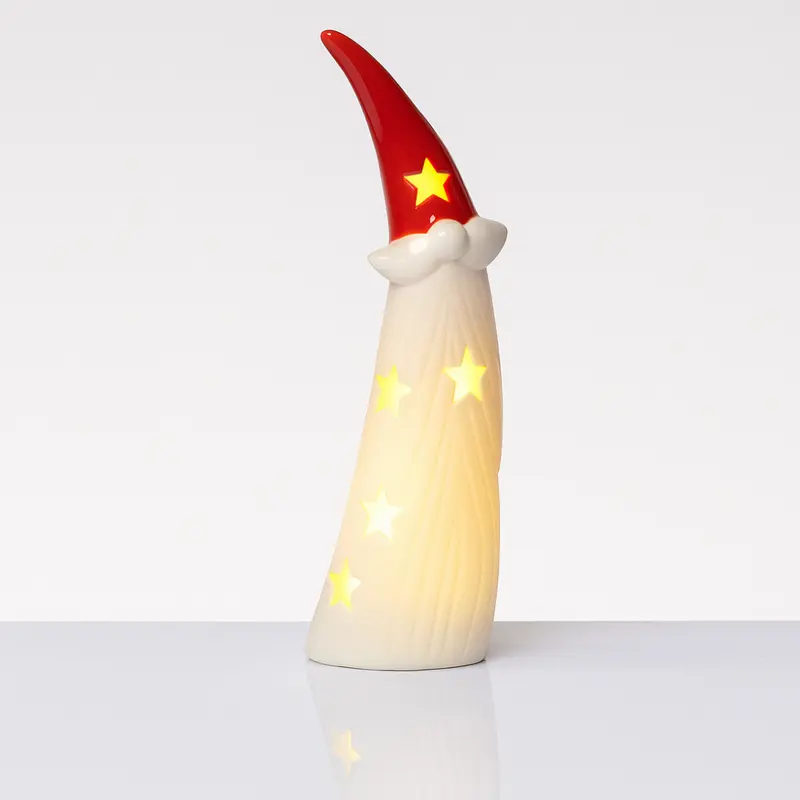 Babbomatto Babbo Gnomo LED in Biscuit H 21×8 cm A4385