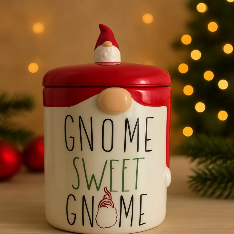Babbomatto Babbo Nasone Biscottiera Sweet Gnome Ceramica H24x14 cm