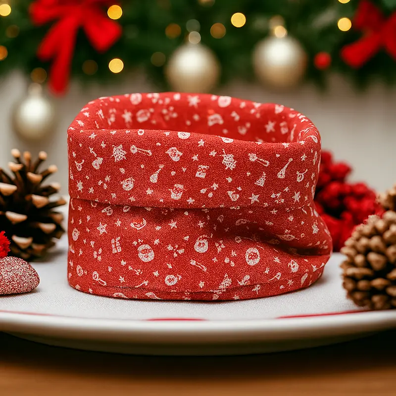 Babbomatto Cestino Pane Cotone Decoro Natale Ø20 cm