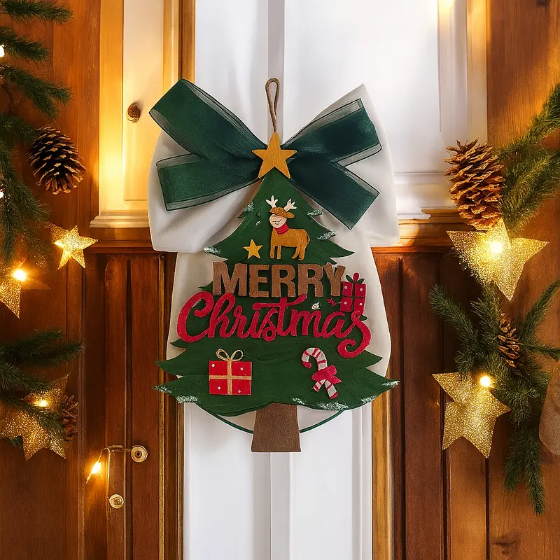 Babbomatto Fuoriporta Natalizio Legno Merry Christmas 42x28 cm