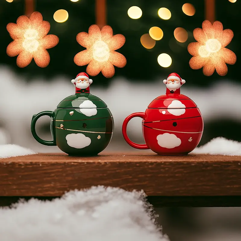 Babbomatto Mug Ceramica con Cucchiaino Babbo Natale 14,5 cm