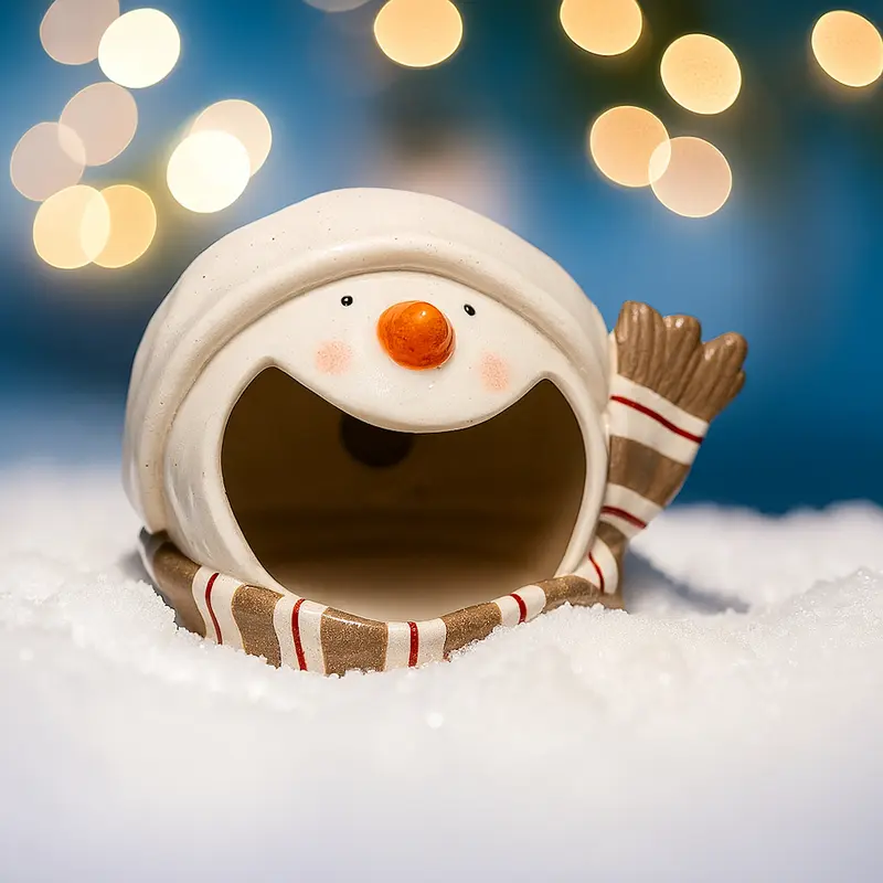 Babbomatto Portatutto Pupazzo di Neve Ceramica 24cm