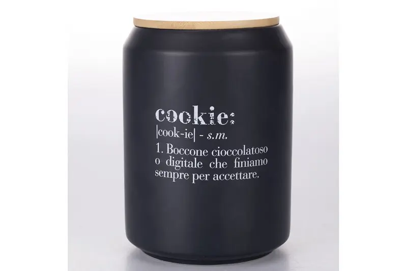 Barattolo biscotti colore nero in ceramica | rohome