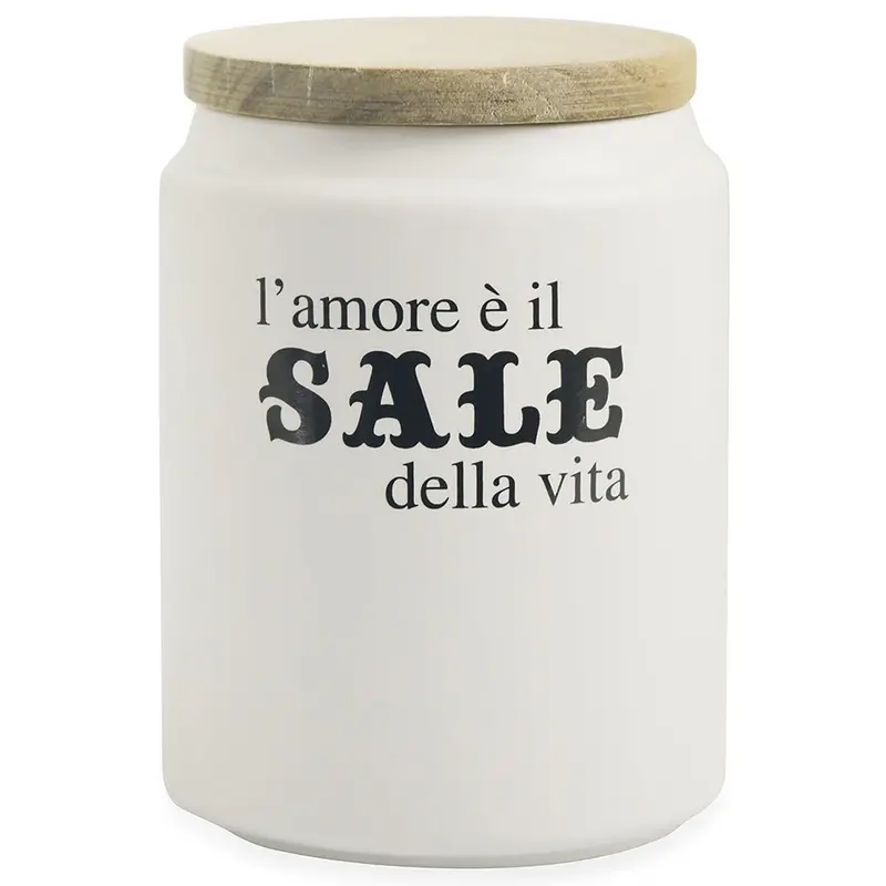 Barattolo Sale colore bianco in ceramica | rohome
