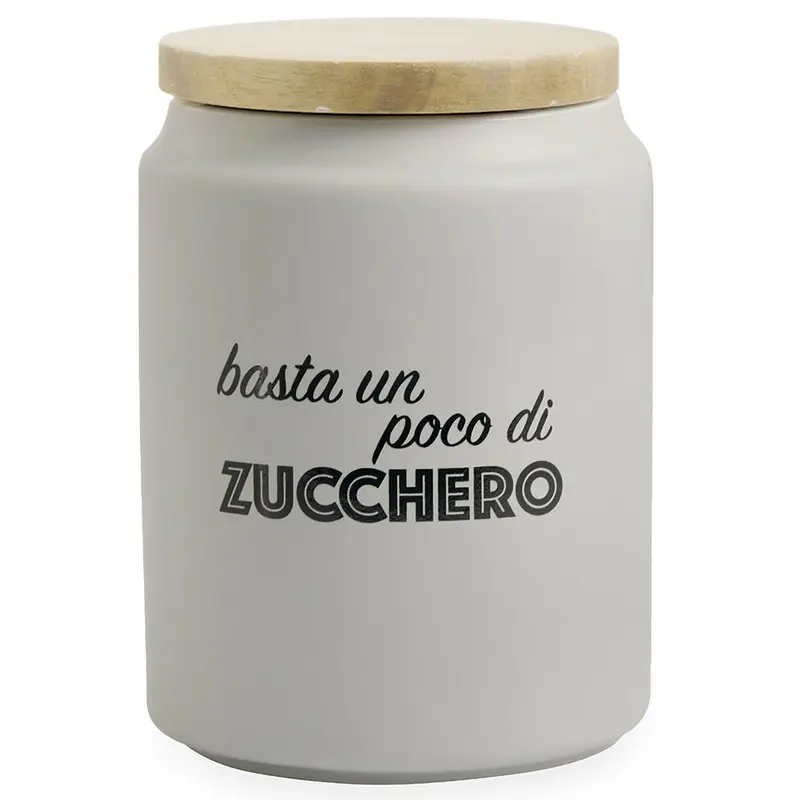 Barattolo Zucchero colore tortora in ceramica | rohome