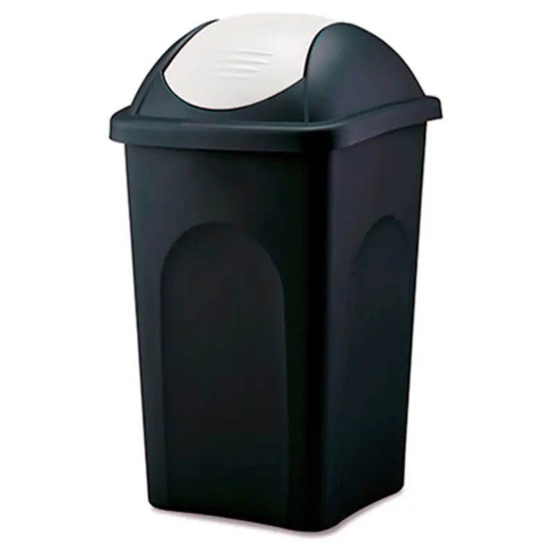 Bascula Basculante Pattumiera Lt.60 39X39Xh68 Cm Nero/Bianco