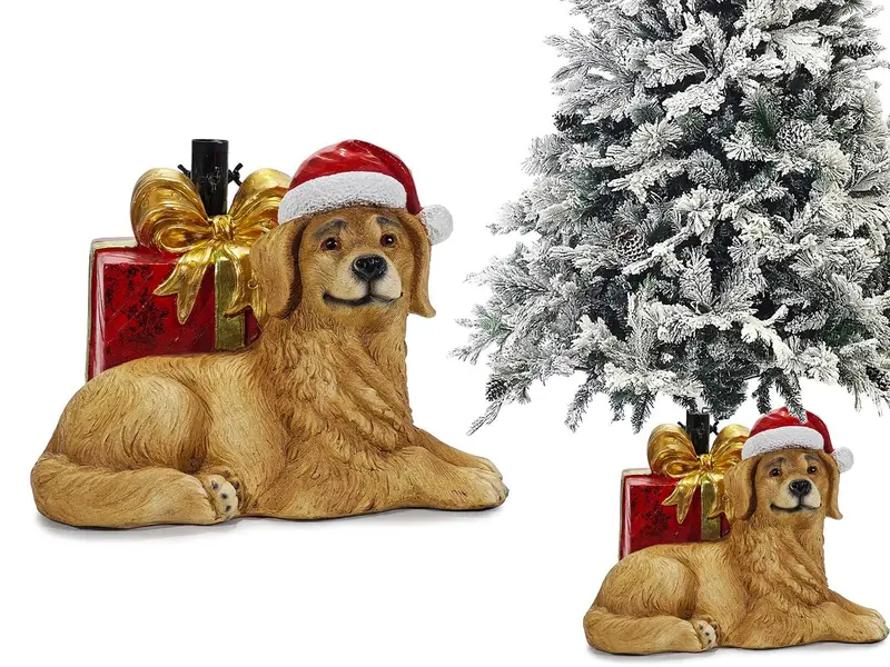 Base per albero di natale cane con pacchi regalo | rohome