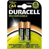 Batterie Ricaricabili Duracell AA 1300mAh NiMH - Ecologiche Stilo HR6 2 Pezzi