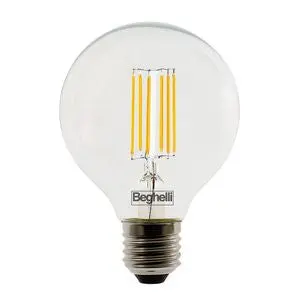 BEGHELLI 56445    LAMPADA LED FILAMENTO GLOBO CHIARO G95 10W 230VAC ATTACCO E27