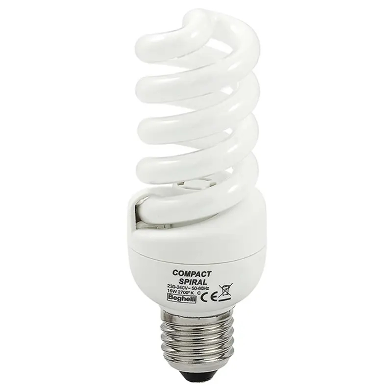 Beghelli Lampada Risparmio Ener. Spirale E14 Luce Calda 11 W - 10 Pz