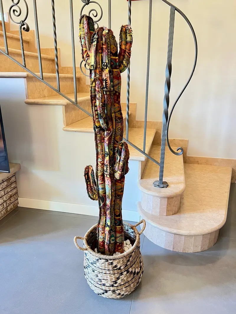 Big cactus in cotone multicolore - altezza 124 cm -  in pronta consegna - SPEDIZIONE GRATUITA