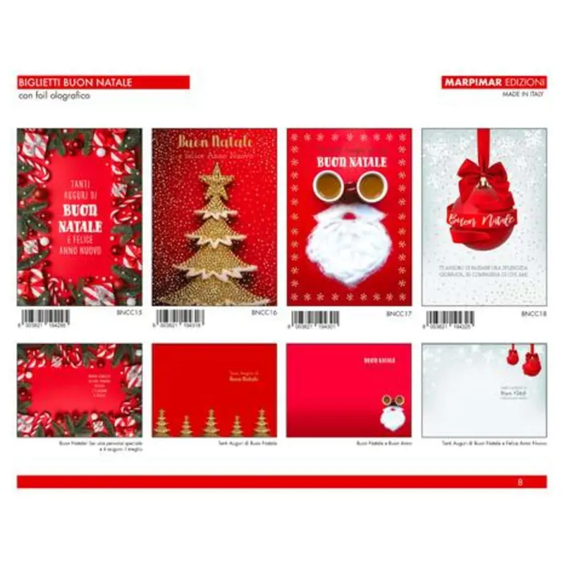 Biglietti Buon Natale Con Foil Olografico Abncc05 X12