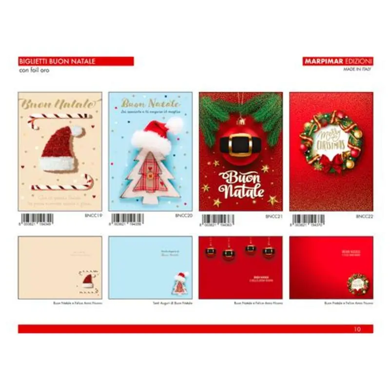 Biglietti Buon Natale Con Foil Oro Abncc06 X12