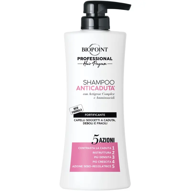 BIOPOINT PROFESSIONAL ANTICADUTA SHAMPOO FORTIFICANTE 5 AZIONI CAPELLI SOGGETTI A CADUTA, DEBOLI E FRAGILI 400 ML