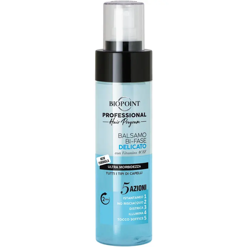 BIOPOINT PROFESSIONAL DELICATO BALSAMO 5 AZIONI ULTRA MORBIDEZZA BI-FASE TUTTI I TIPI DI CAPELLI 200 ML