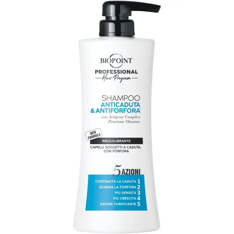BIOPOINT PROFESSIONAL SHAMPOO ANTICADUTA & ANTIFORFORA RIEQUILIBRANTE 5 AZIONI 400 ML