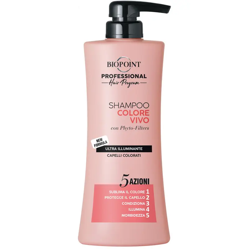 BIOPOINT PROFESSIONAL SHAMPOO COLORE VIVO 5 AZIONI FORMULA ULTRA ILLUMINANTE CAPELLI COLORATI 400 ML.
