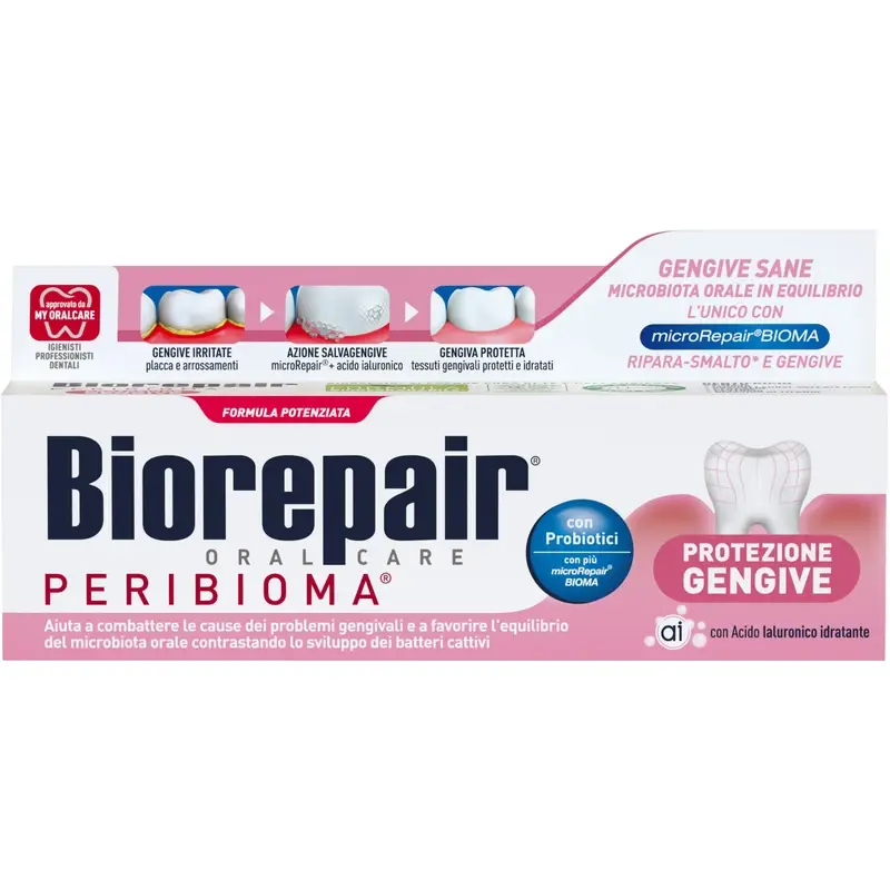 BIOREPAIR DENTIFRICIO PERIBIOMA PROTEZIONE GENGIVE CON PROBIOTICI E ACIDO IALURONICO IDRATANTE 75 ML