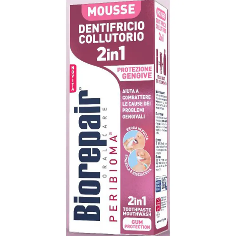 BIOREPAIR MOUSSE DENTIFRICIO COLLUTORIO 2in1 PROTEZIONE GENGIVE 75 ML
