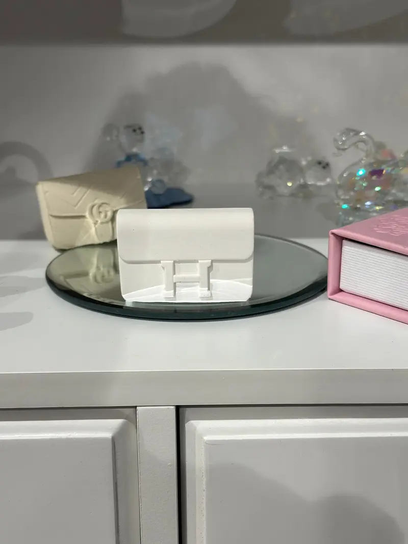 Bomboniera borsa piccola in gesso Hermes bianca | Rohome